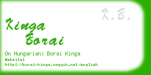 kinga borai business card
